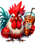 Wake Up Call Rooster Decal & Acrylic Blank COMBO