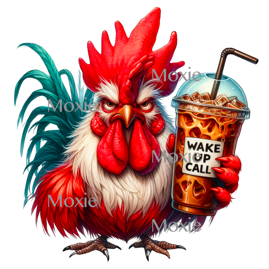 Wake Up Call Rooster Decal & Acrylic Blank COMBO