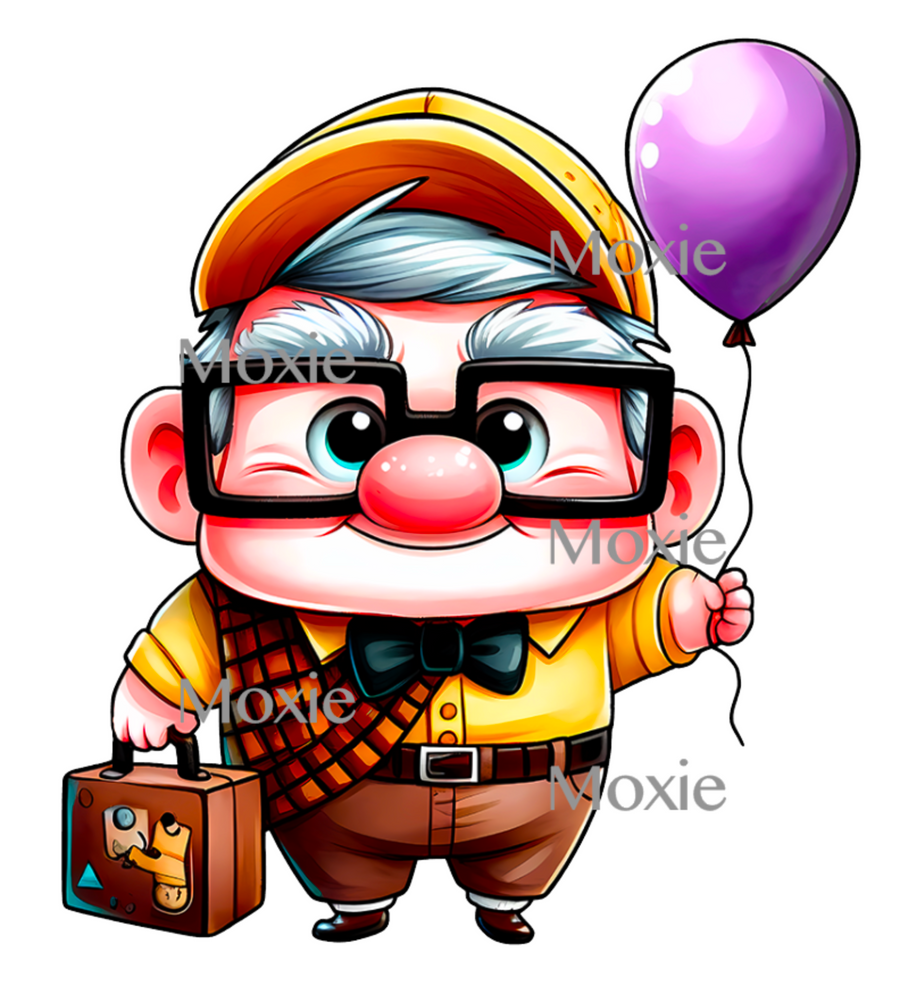 Old Man Balloon Decal & Acrylic Blank COMBO