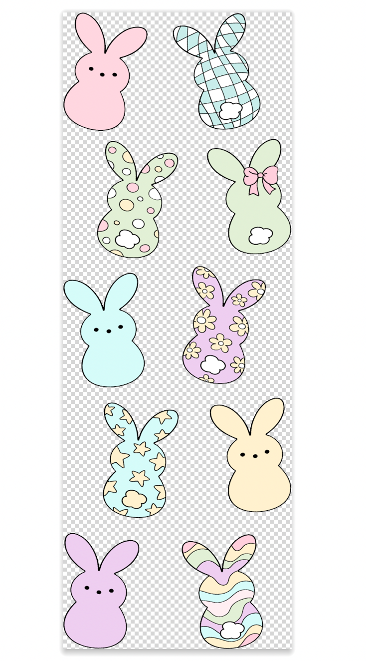 Easter Bunny Pen Wrap UV DTF