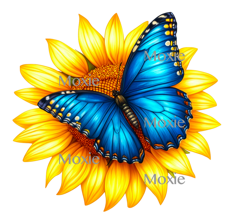 Sunflower Butterfly Decal & Acrylic Blank COMBO