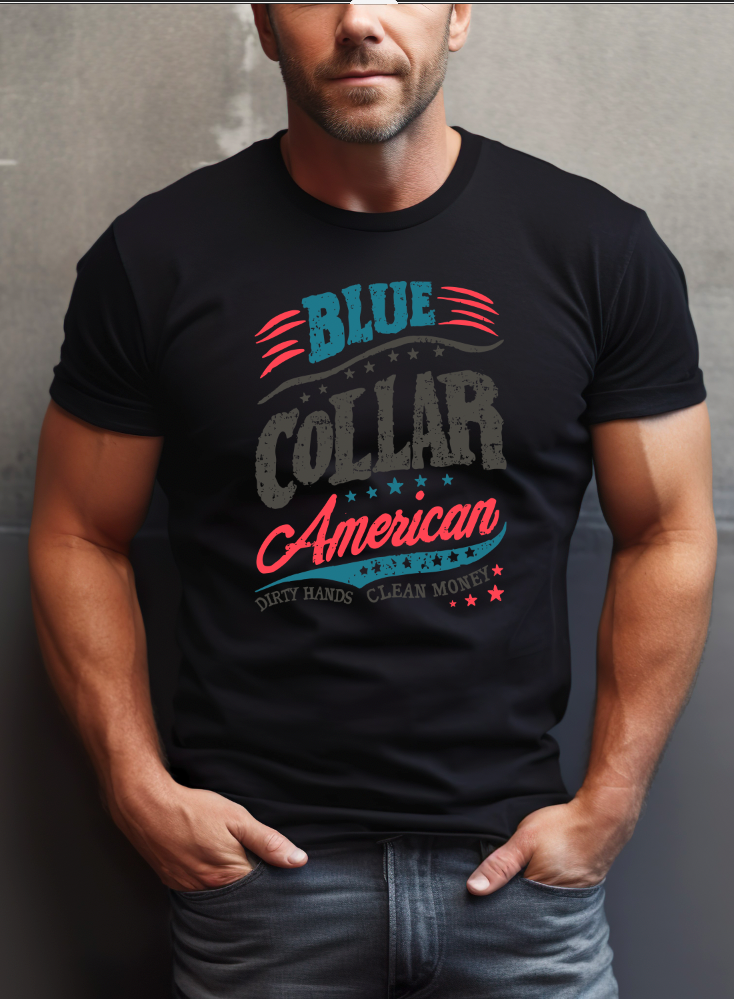 Blue Collar American DTF Transfer