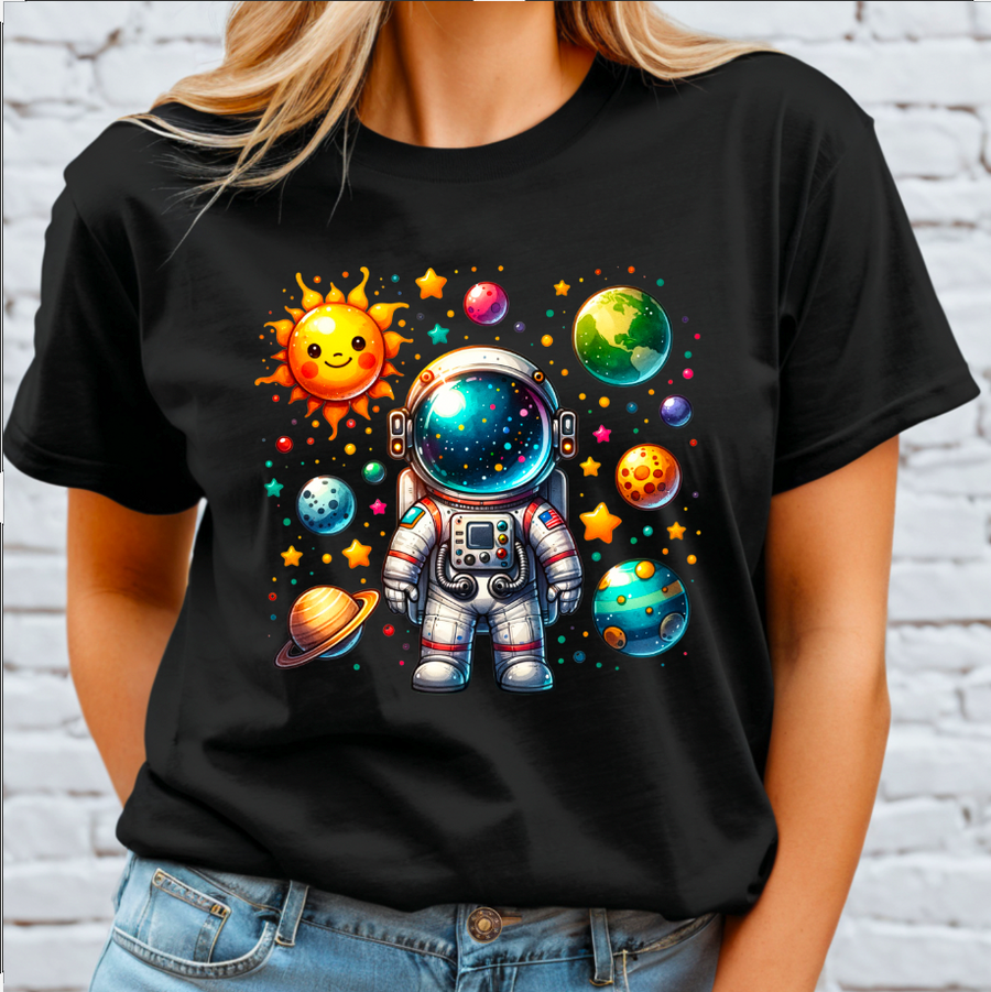 Astronaut Planets DTF Transfer