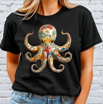 Floral Octopus DTF Transfer