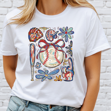 BOHO Baseball Floral DTF Transfer