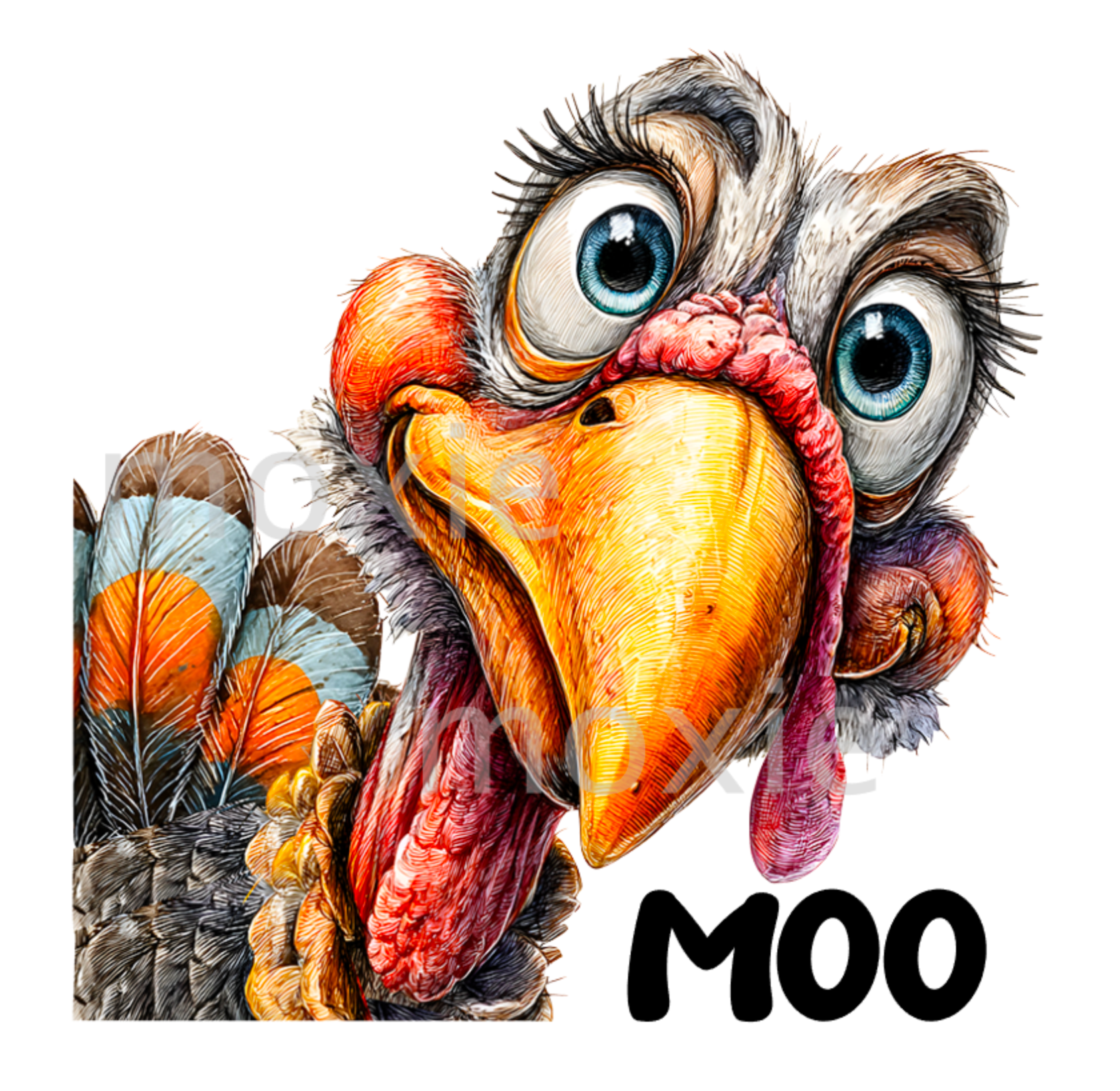 Moo Turkey Decal &amp; Acrylic Blank COMBO