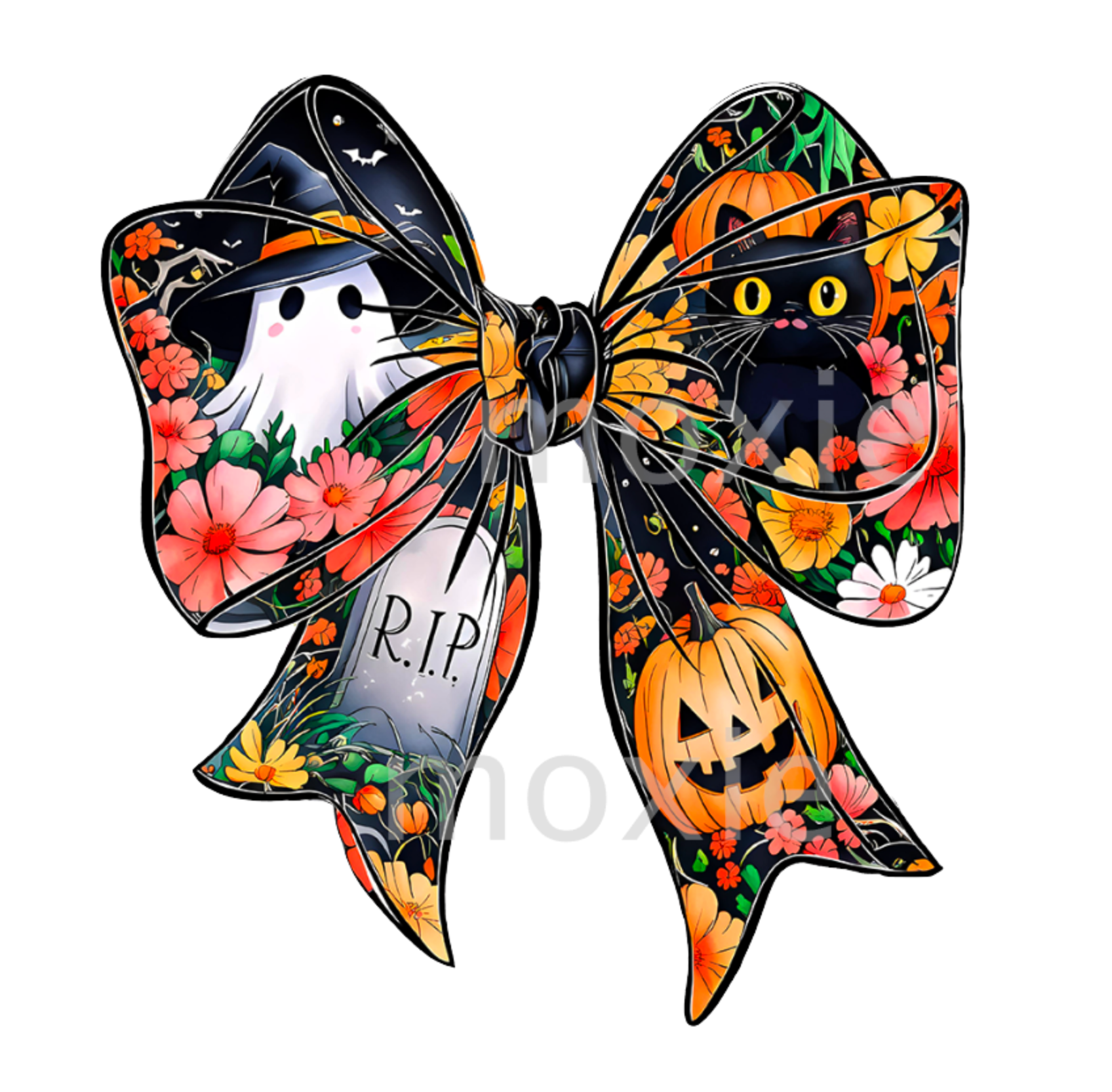 Cute Halloween Black Bow Decal &amp; Acrylic Blank COMBO