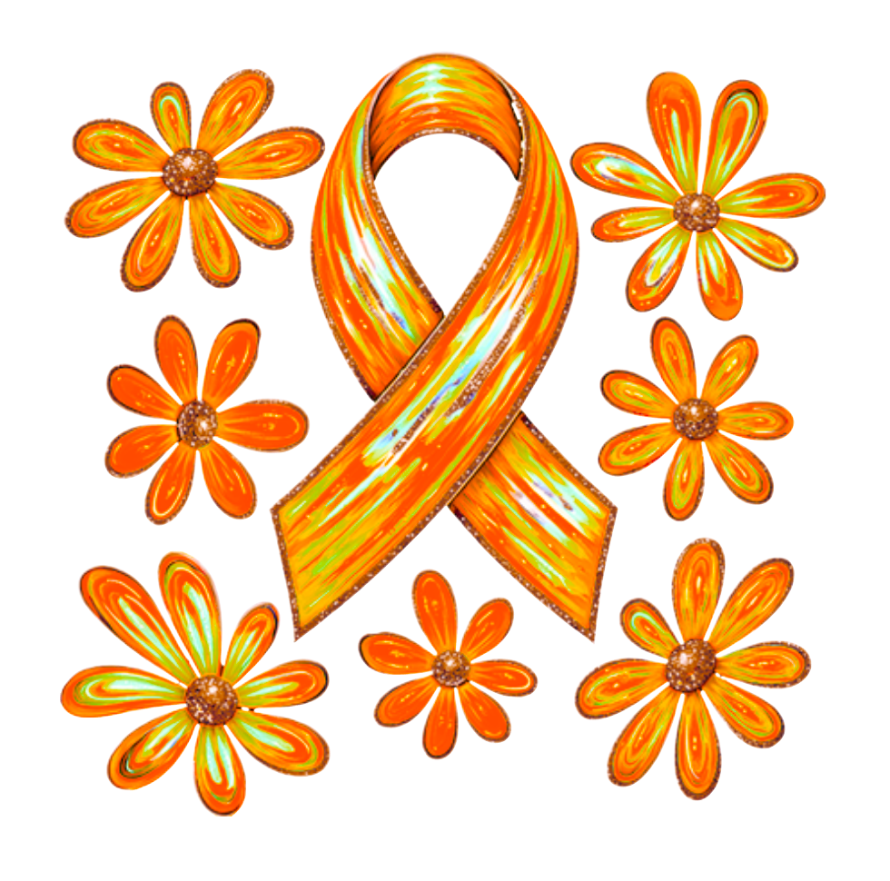 Awareness Ribbon ORANGE Decal &amp; Acrylic Blank COMBO