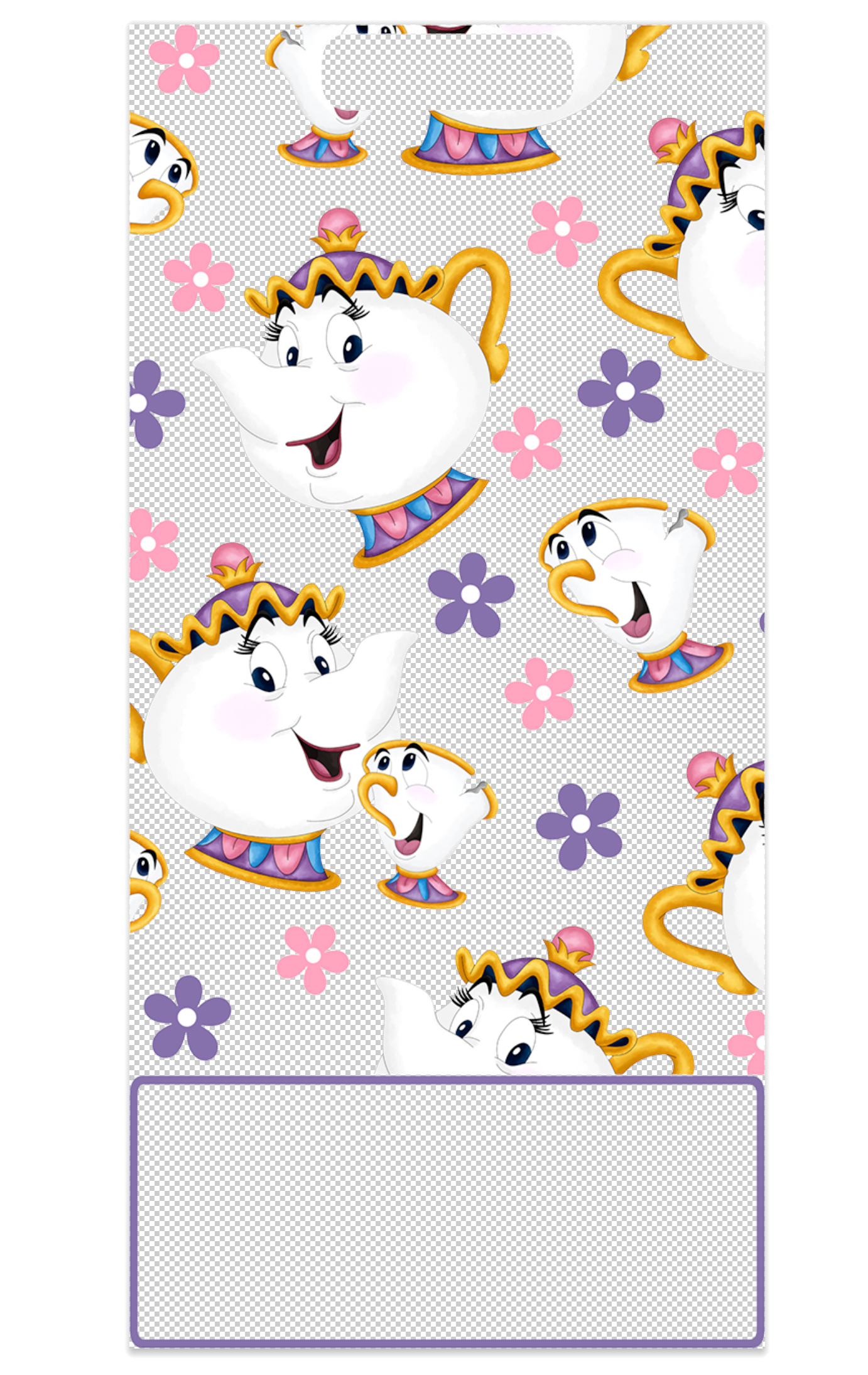 Mrs Potts Decal for Vertical Badge Buddy