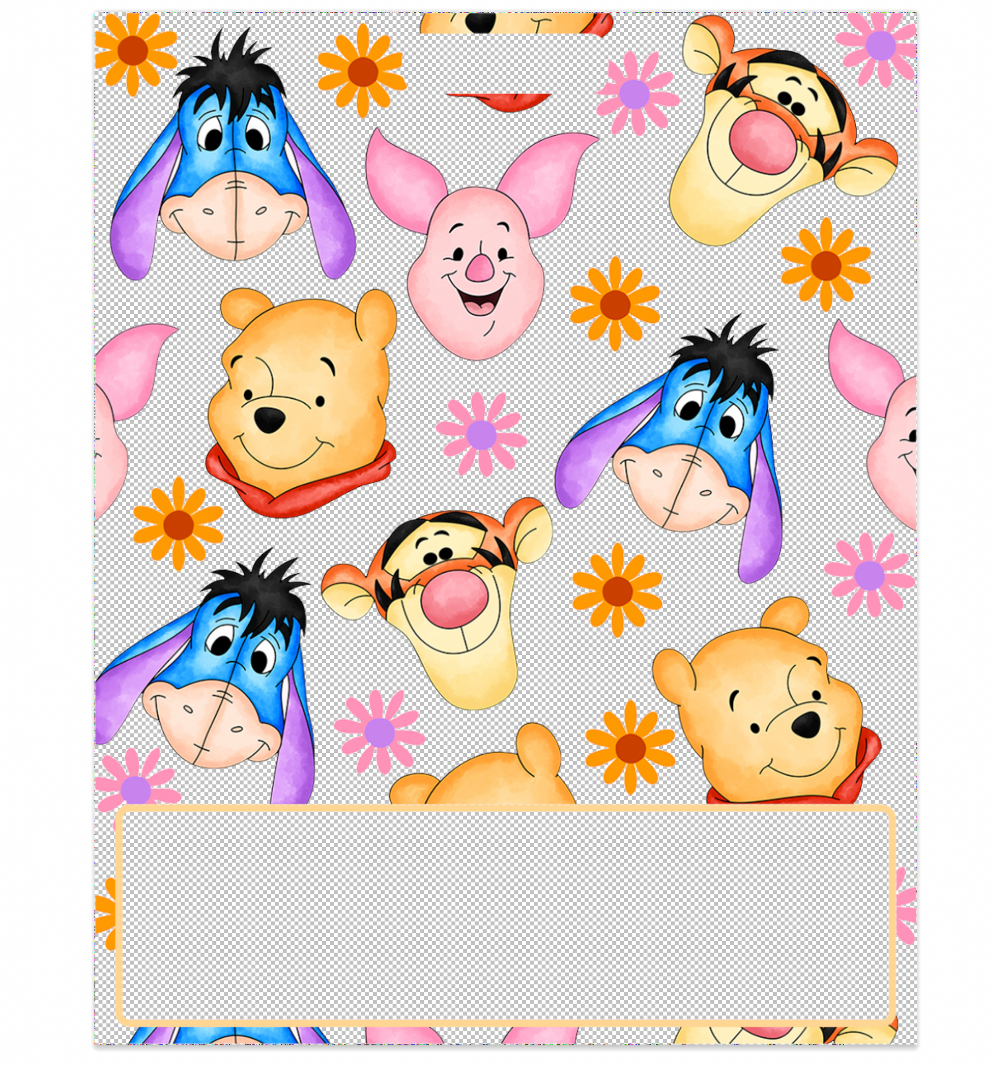 Pooh Friends Decal for Large Badge Buddy