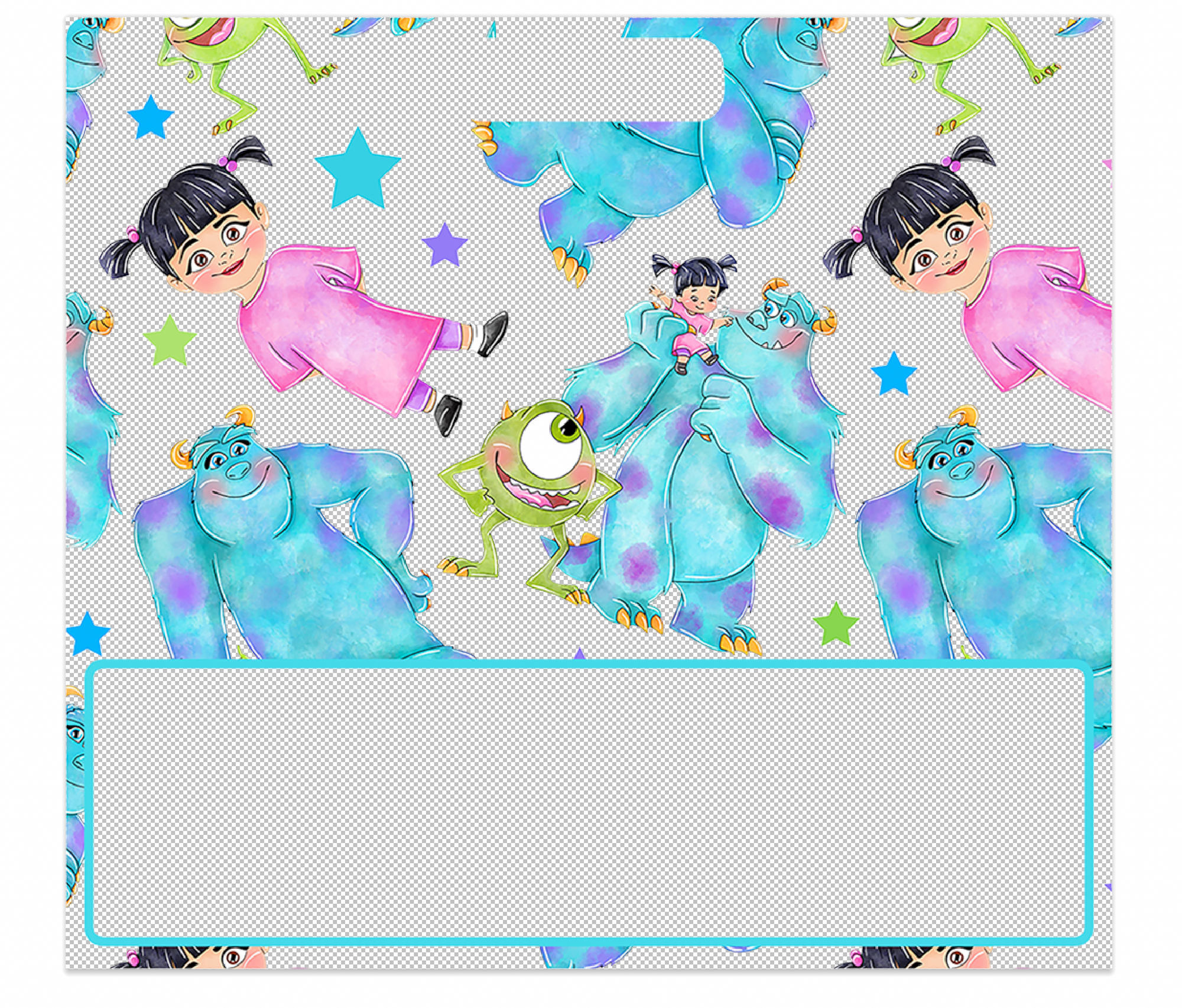 Monsters Decal for Horizontal Badge Buddy