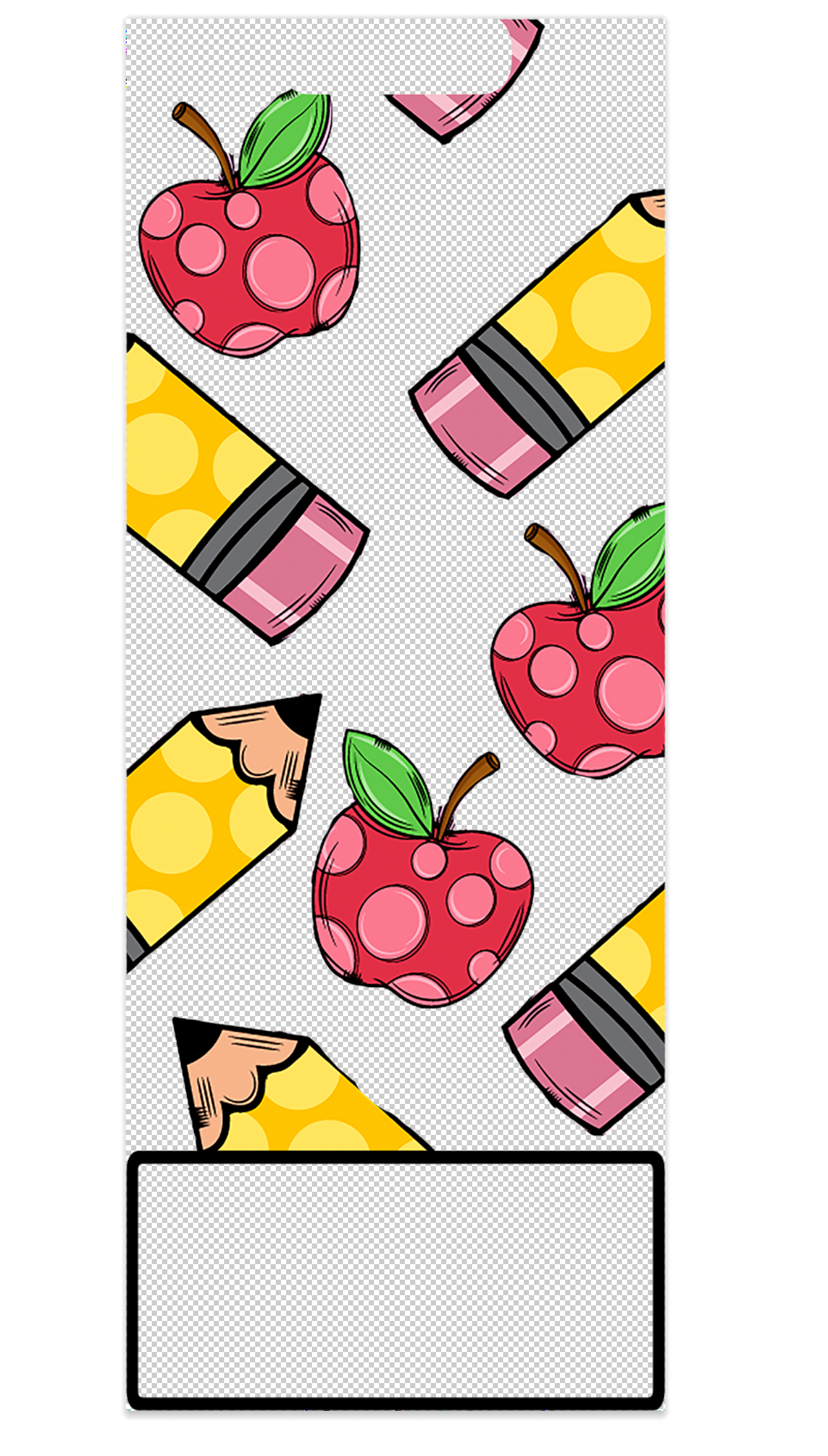 Pencil Apple Decal for EXTENDED Vertical Badge Buddy
