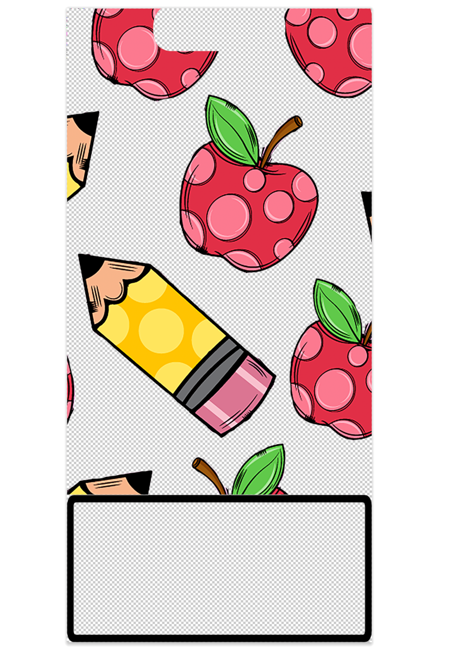 Pencil Apple Decal for Vertical Badge Buddy