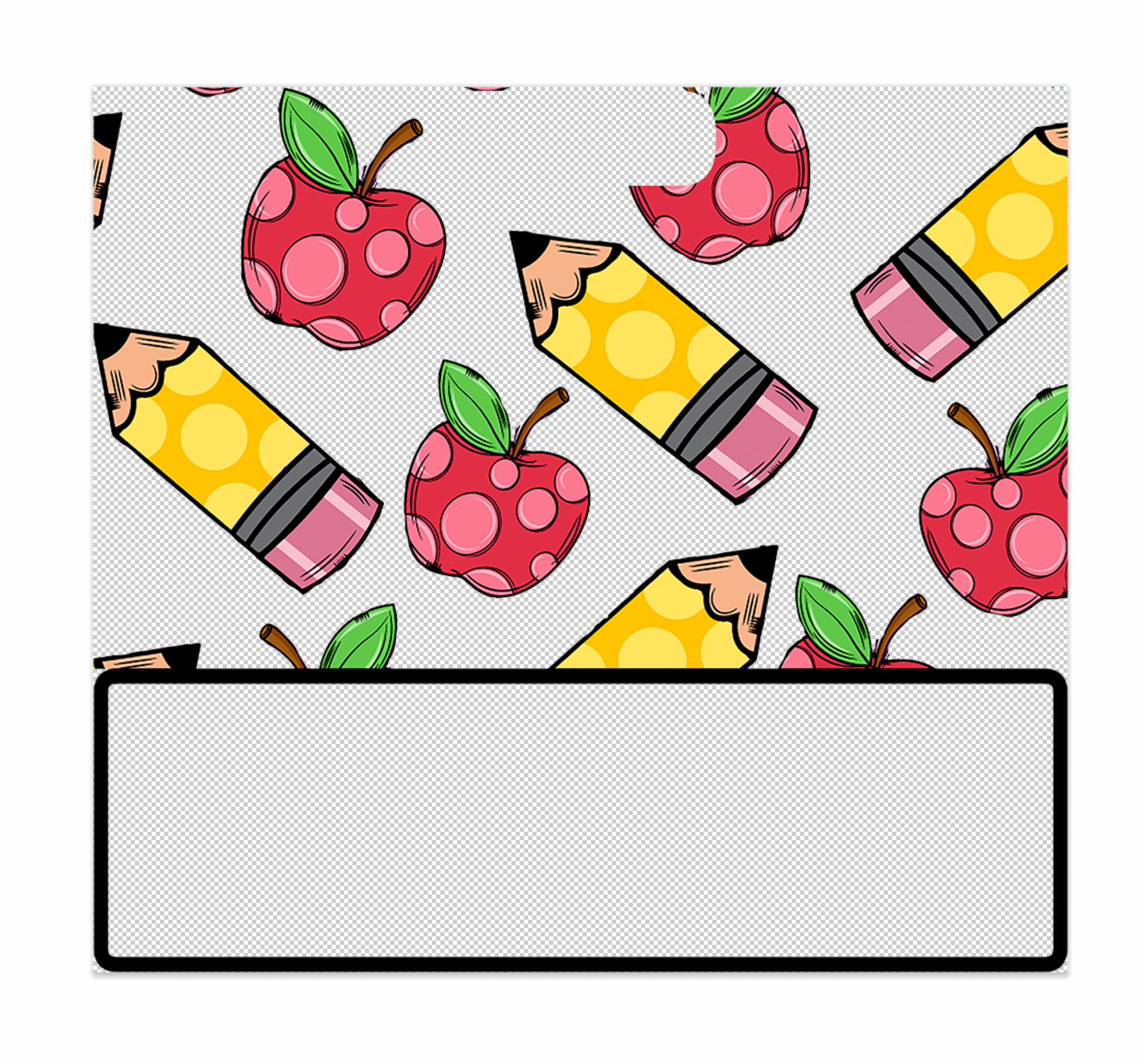 Pencil Apple Decal for Horizontal Badge Buddy