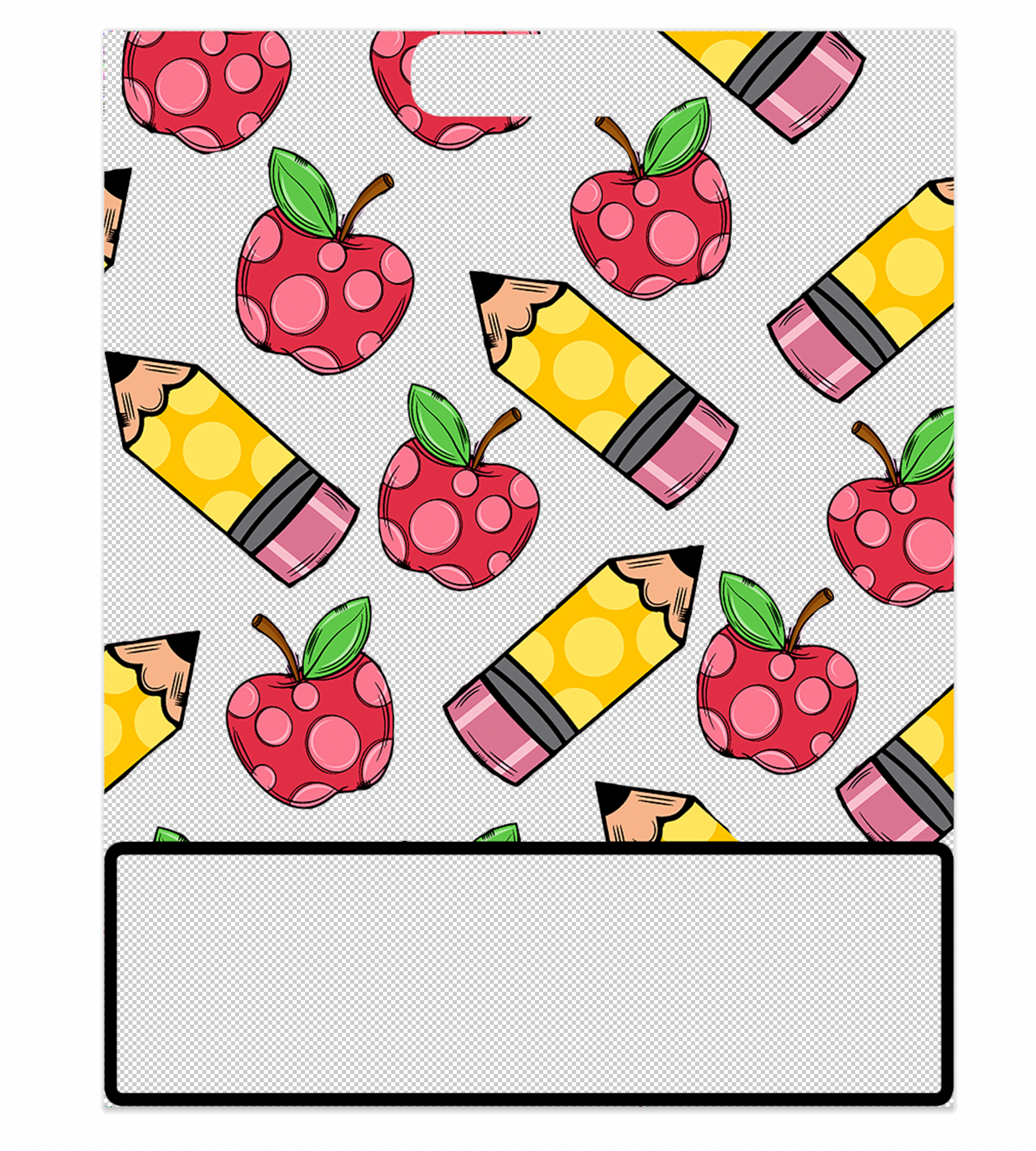 Pencil Apple Decal for Large Badge Buddy