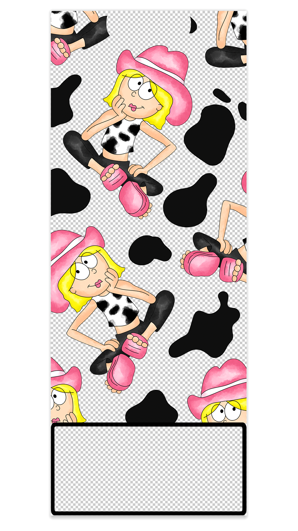 Lizzie CowPrint Decal for EXTENDED Vertical Badge Buddy