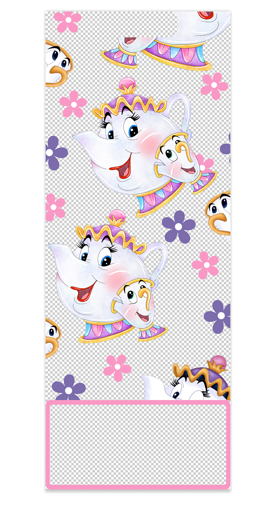 Mrs Potts Decal for EXTENDED Vertical Badge Buddy