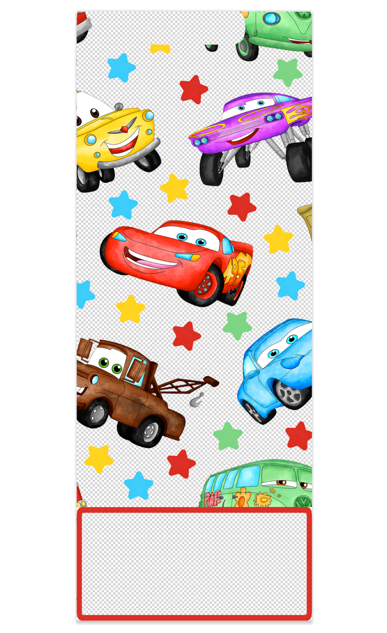 Cars Decal for EXTENDED Vertical Badge Buddy