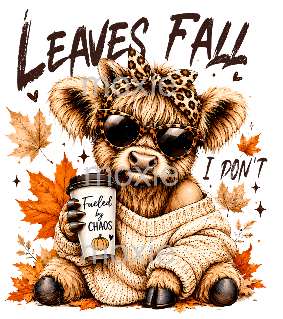 Leaves Fall Highland Decal &amp; Acrylic Blank COMBO