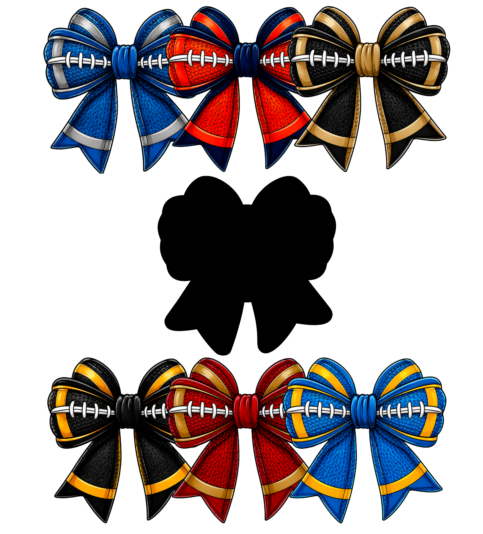 Football Team Bow Decal &amp; Acrylic Blank COMBO