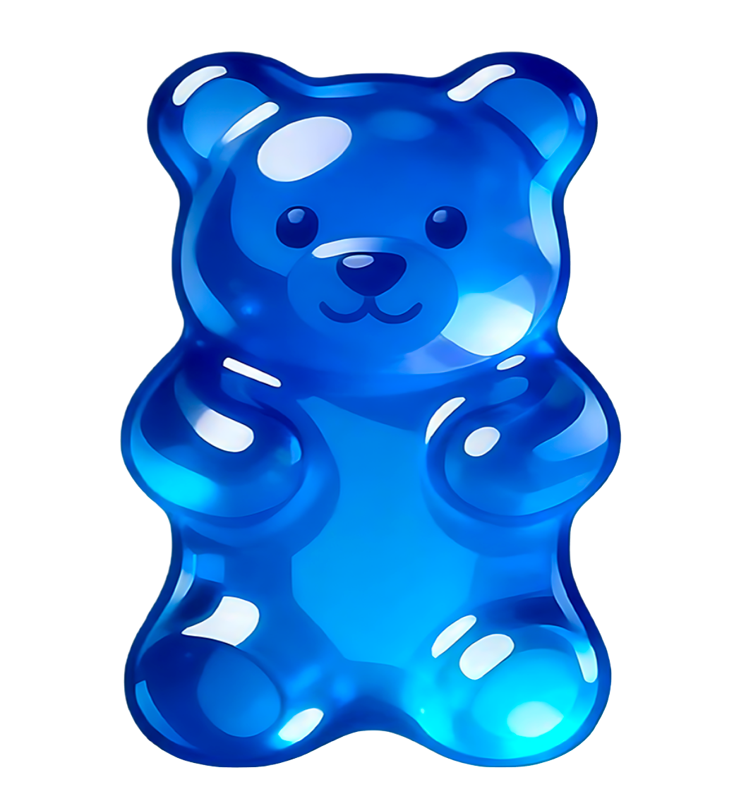 Gummy Bear Blue Acrylic Blank &amp; Decal Set