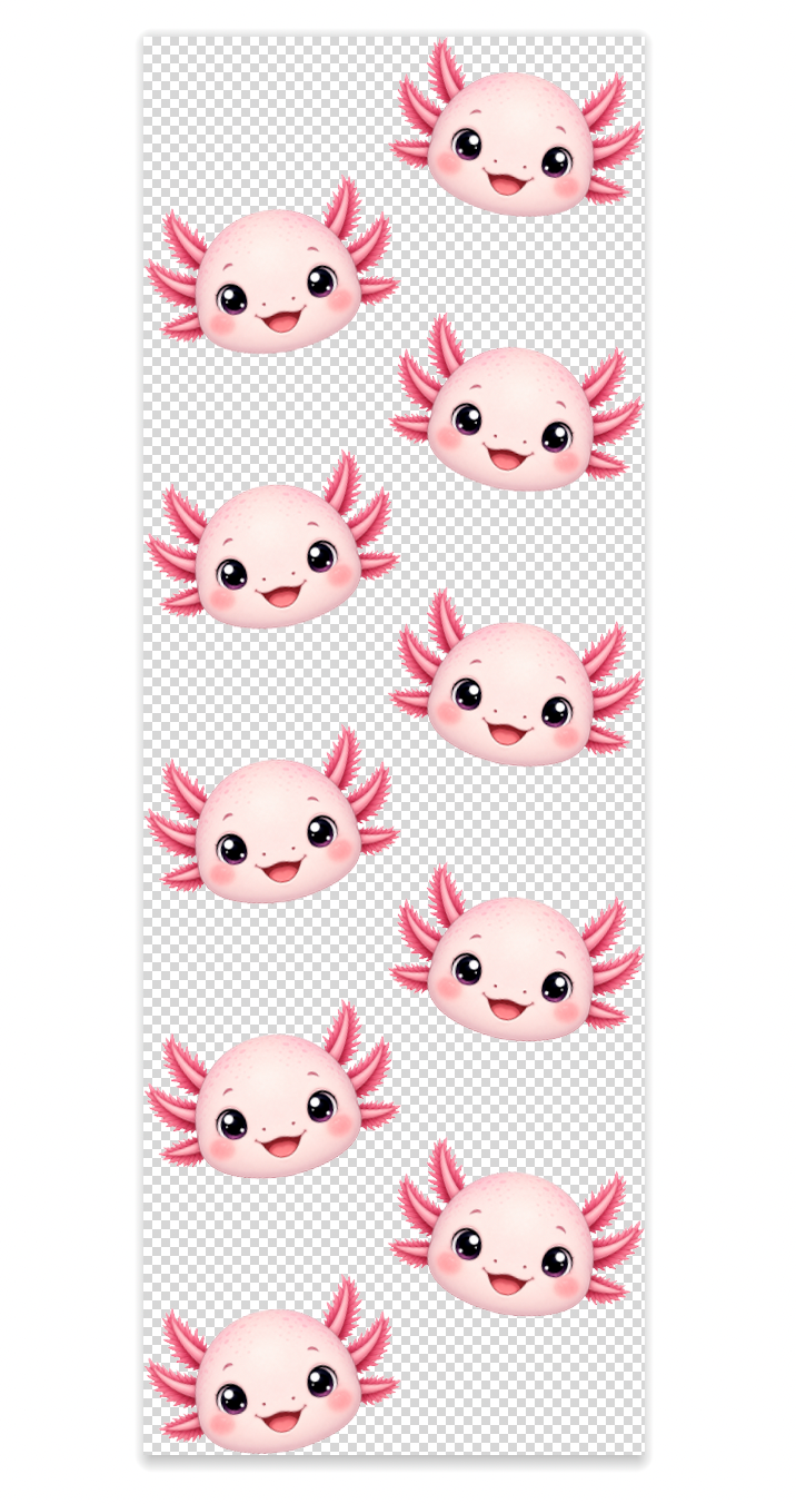 Axolotl Heads Pen Wrap UV DTF