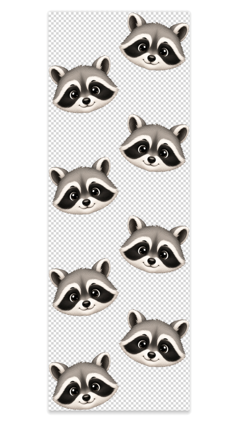Raccoon Heads Pen Wrap UV DTF