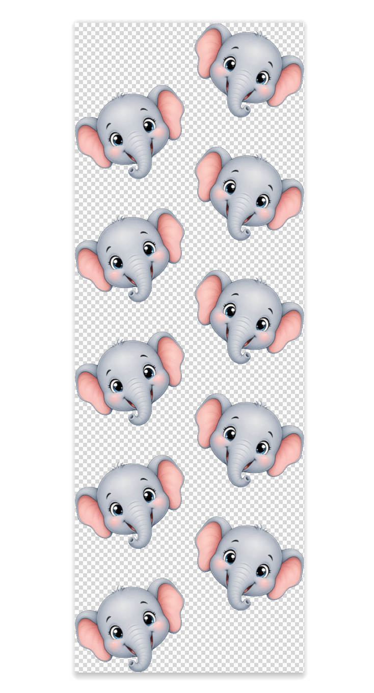 Elephant Heads Pen Wrap UV DTF