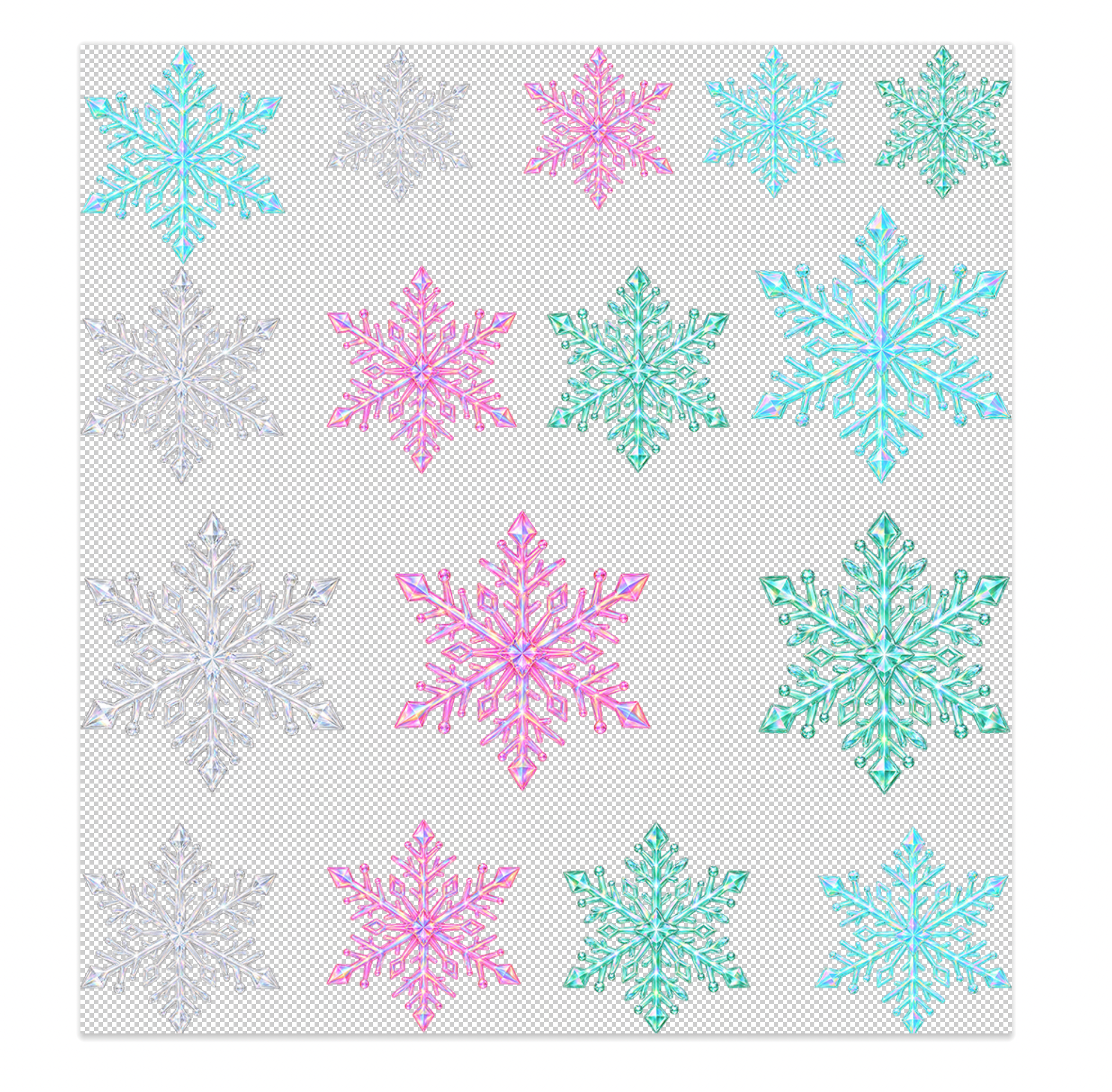 Snow Flakes Elements Sheet