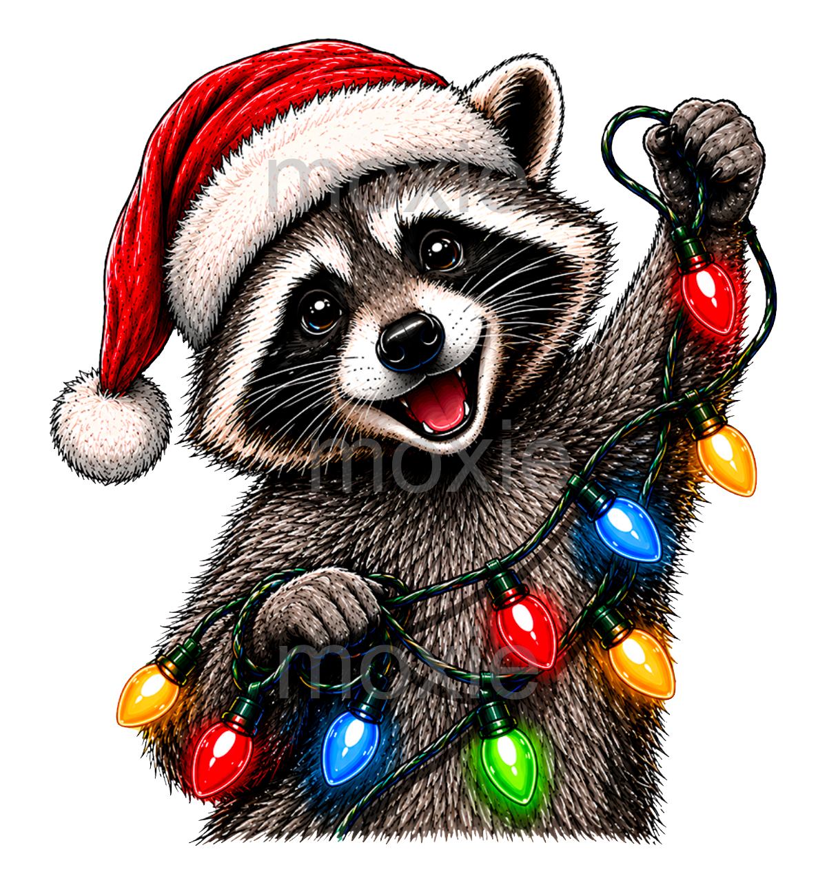 Raccoon Christmas Lights Decal &amp; Acrylic Blank COMBO