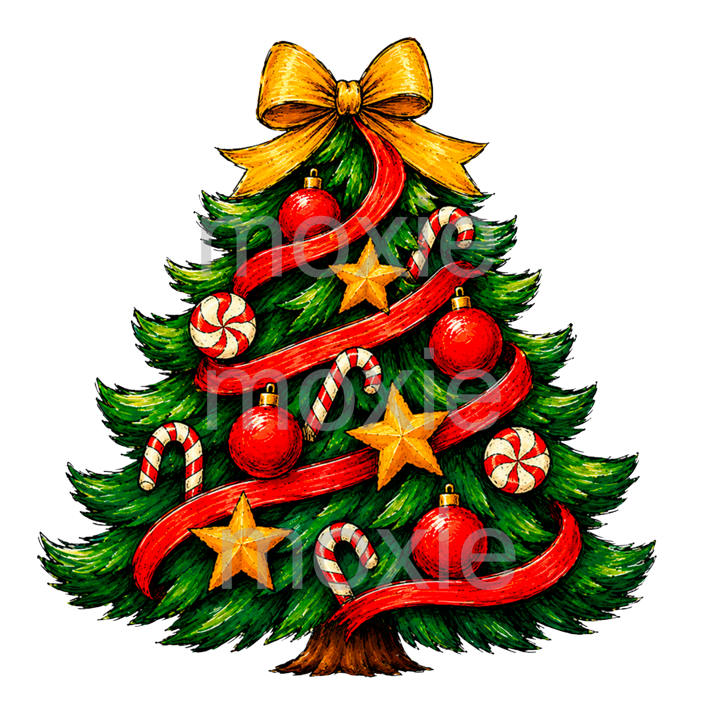 Retro Christmas Tree Decal &amp; Acrylic Blank COMBO
