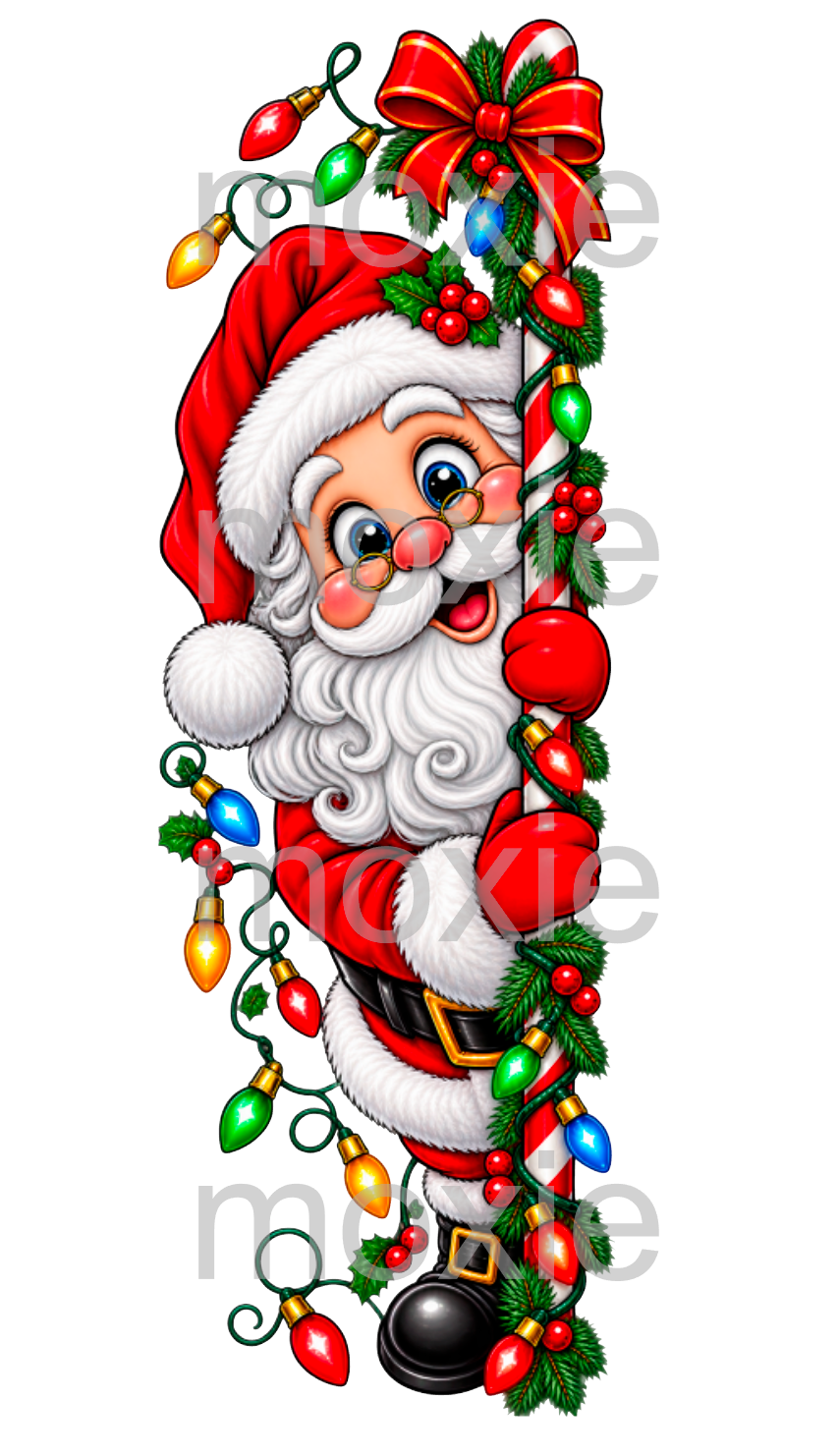 Santa Bookmark UV DTF Decal
