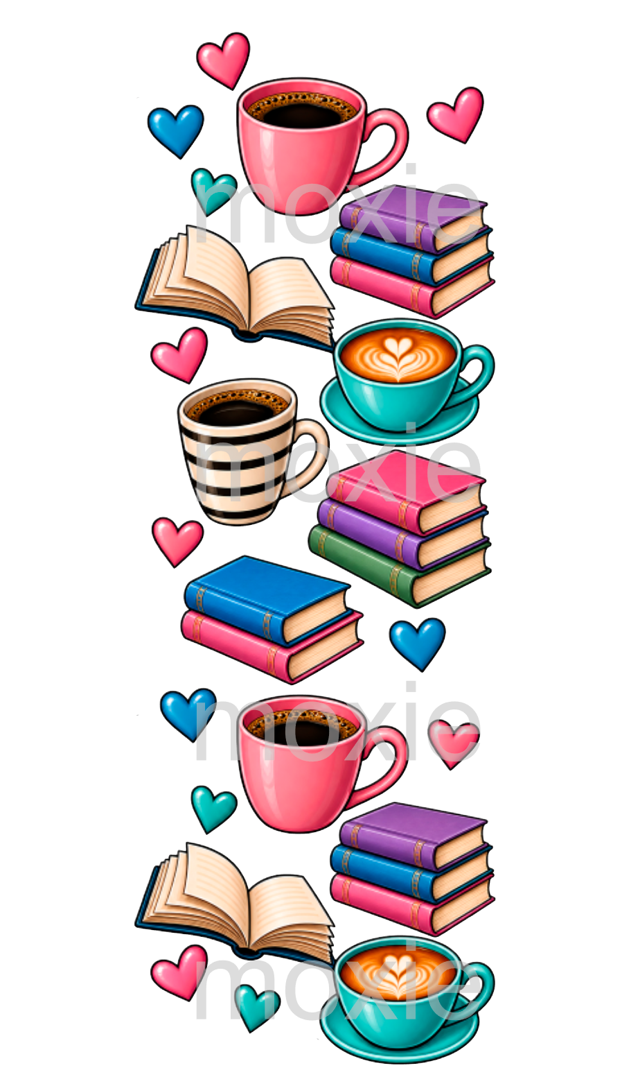 Coffee and Books Bookmark UV DTF Decal