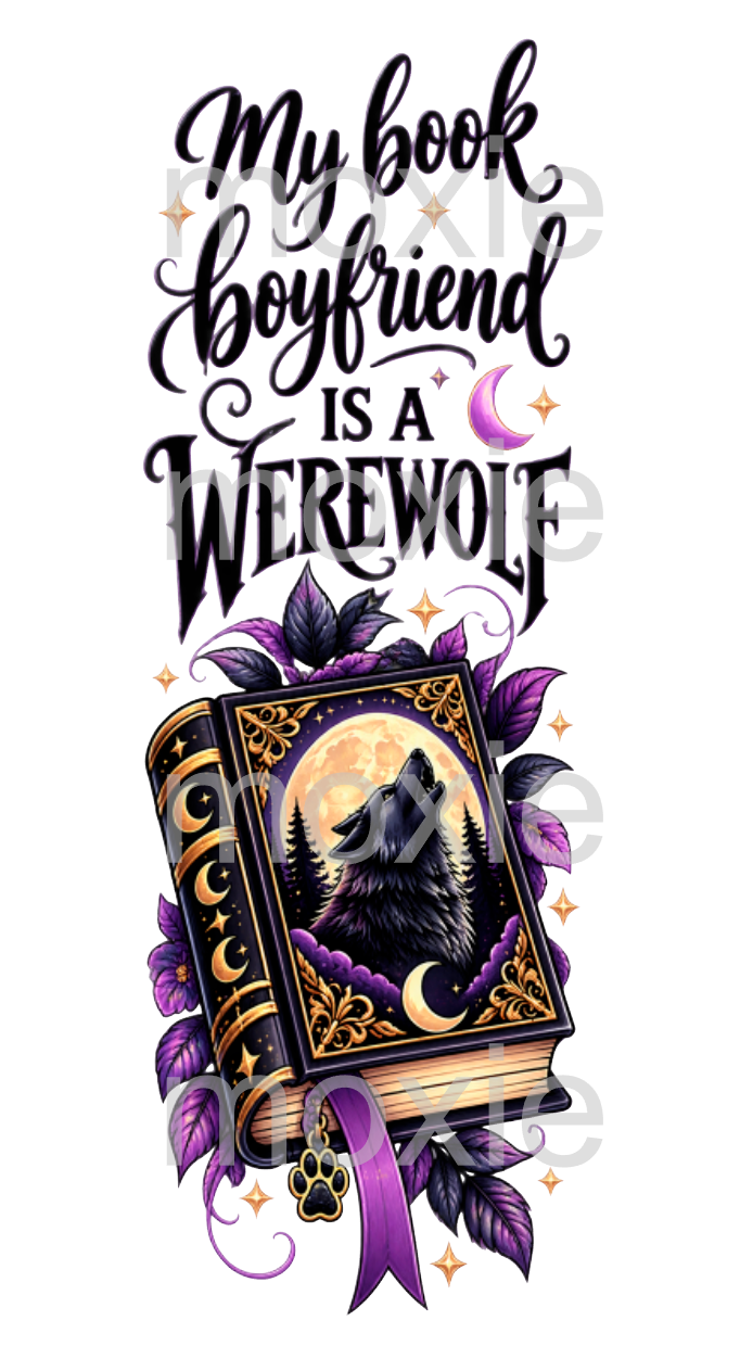 My Book Boyfriend Werewolf UV DTF Decal