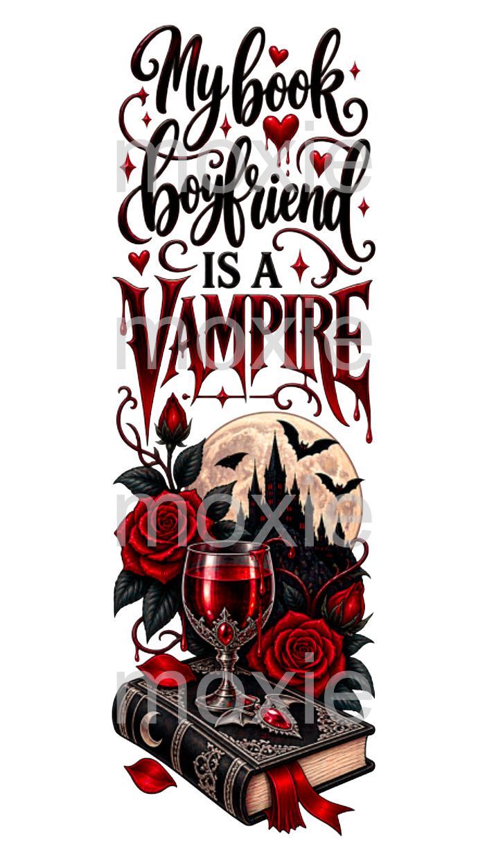 My Book Boyfriend Vampire UV DTF Decal