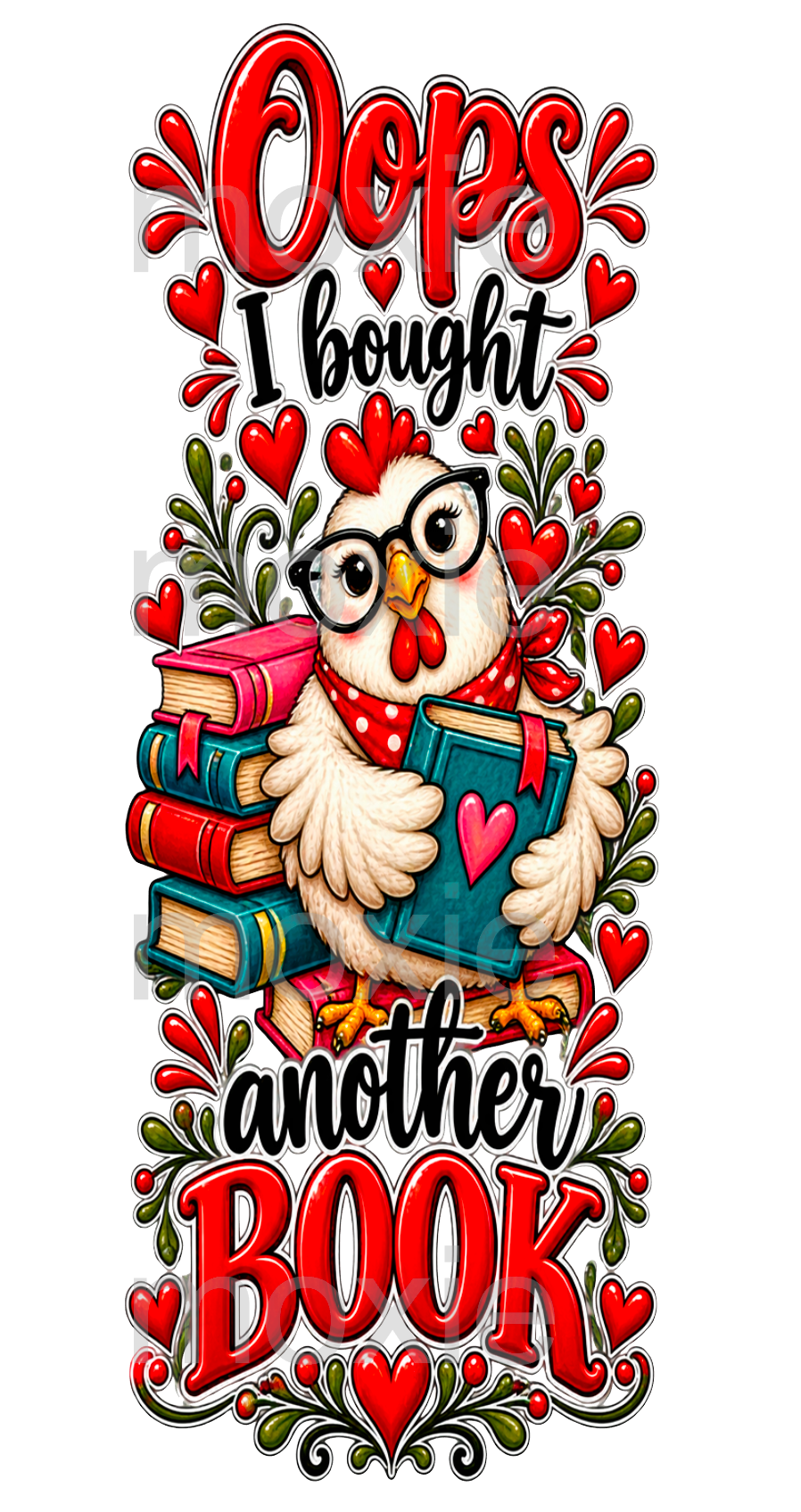 Oops Bought Another Book Bookmark UV DTF Decal