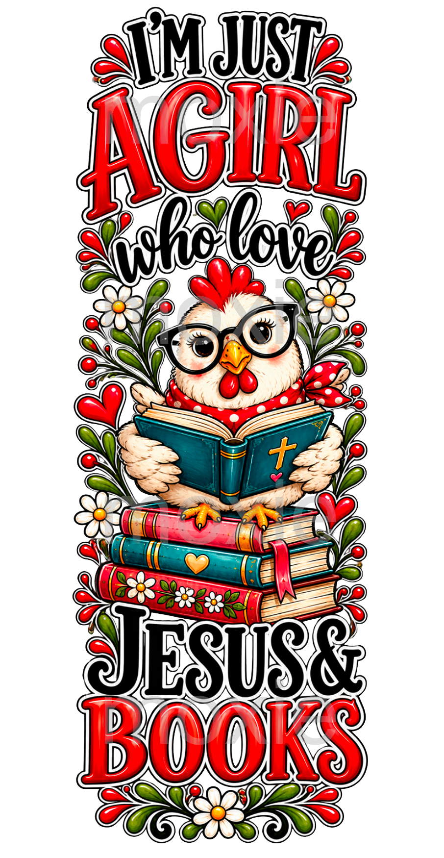 Just a Girl Who Loves Jesus Books Bookmark UV DTF Decal