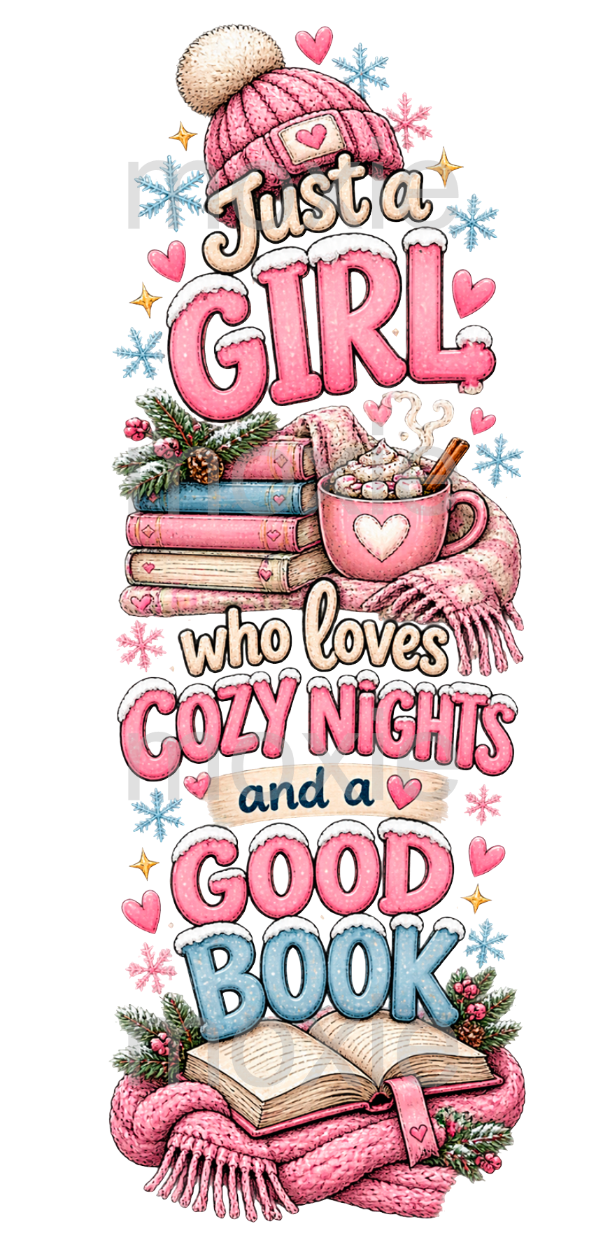 Cozy Nights Good Book Bookmark UV DTF Decal