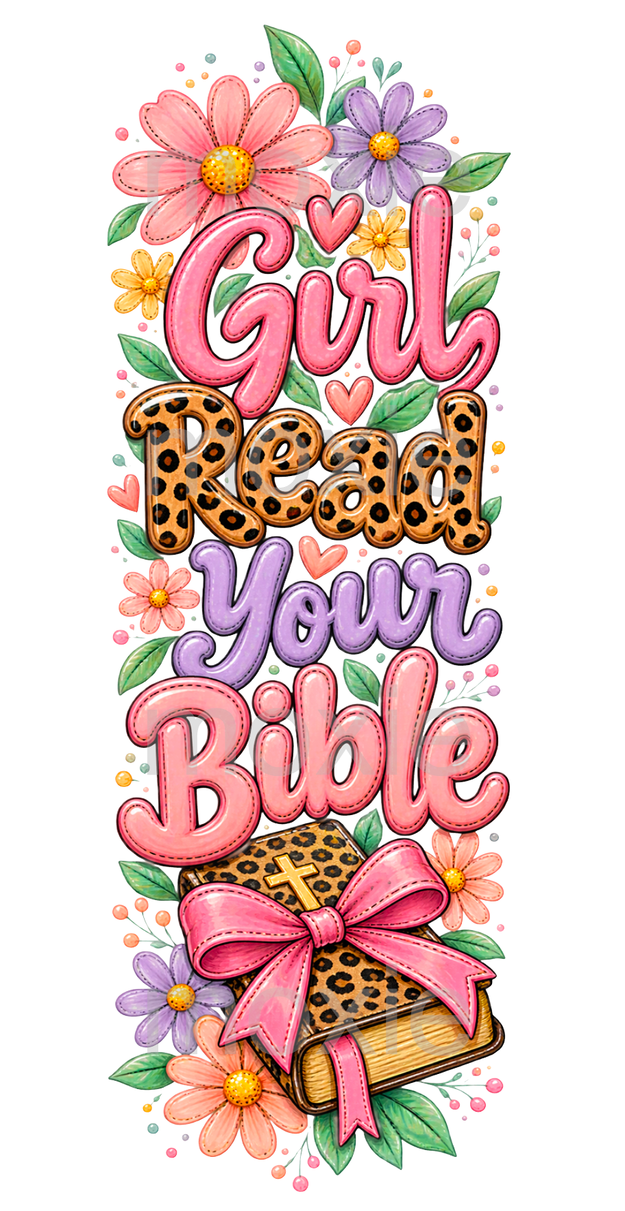 Girl Read Your Bible Bookmark UV DTF Decal