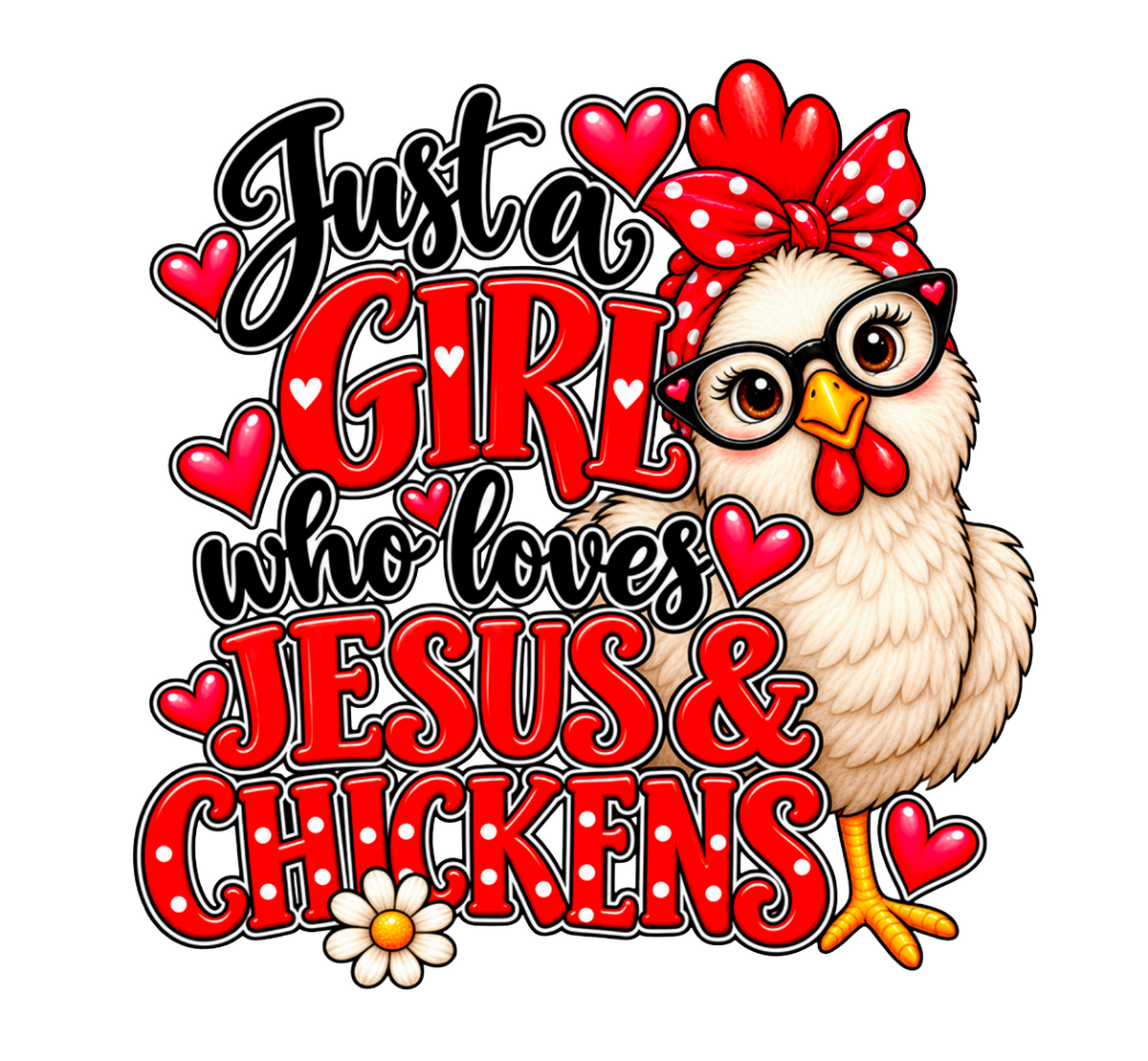 Girl Loves Jesus Chickens Decal &amp; Acrylic Blank COMBO