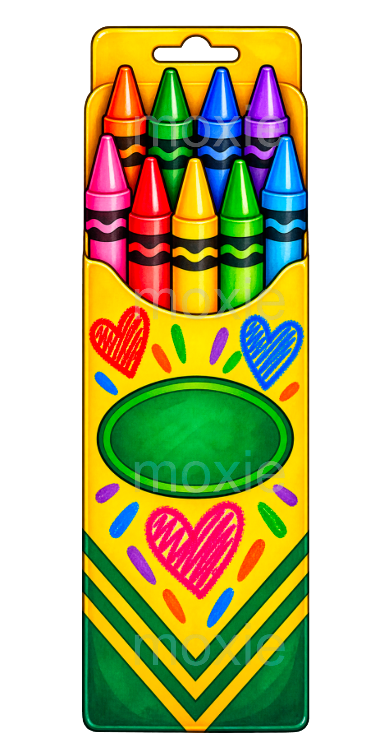 Crayons Bookmark UV DTF Decal