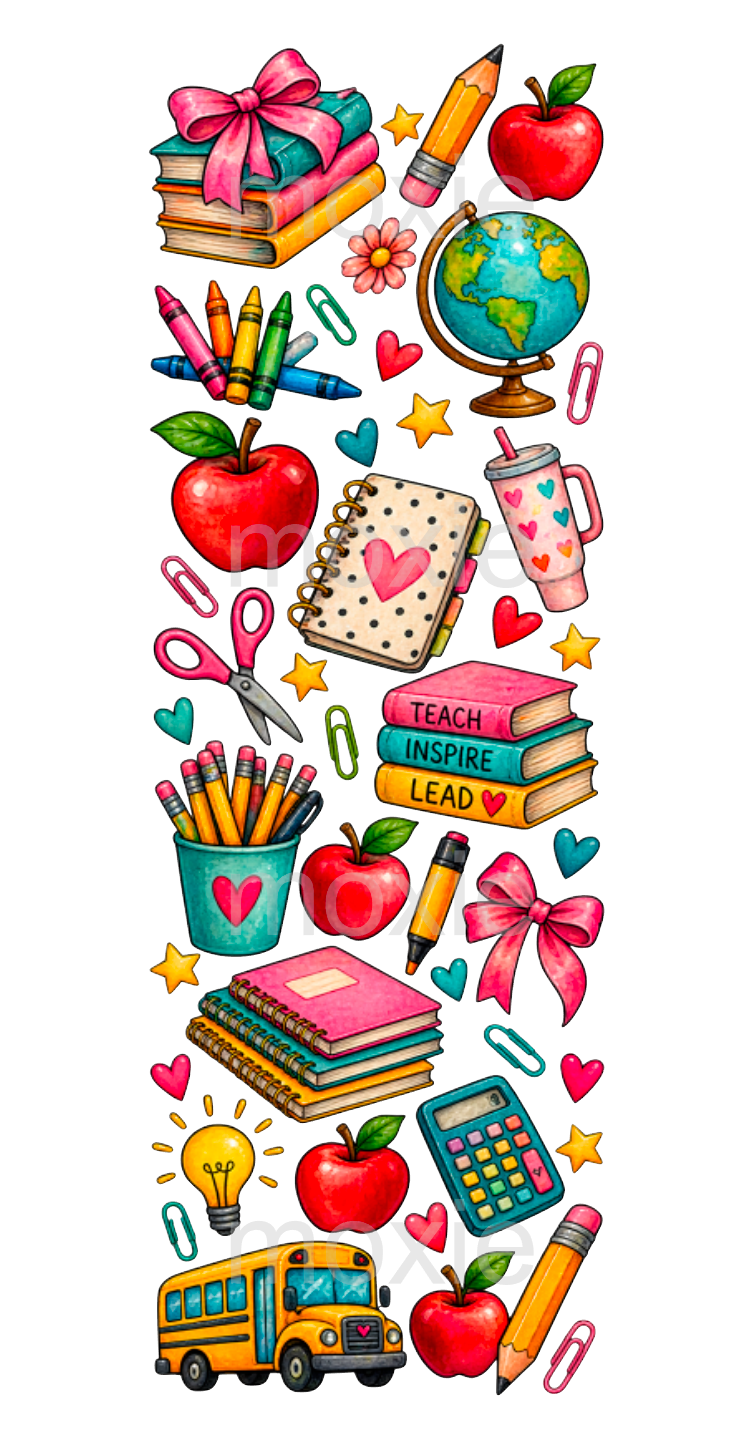 School Elements Bookmark UV DTF Decal
