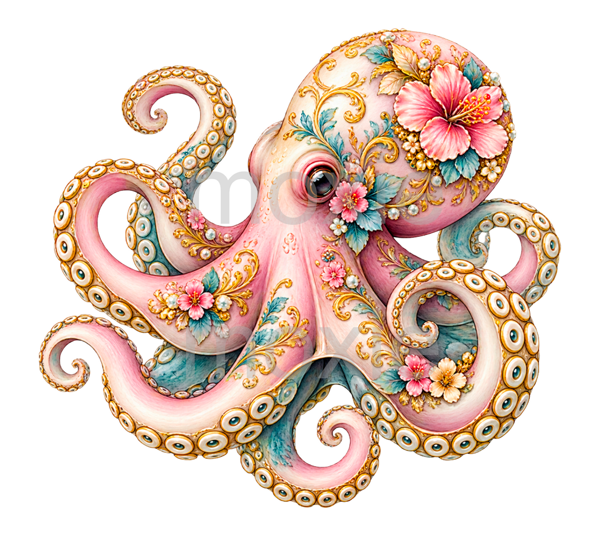 Elegant Octopus Decal &amp; Acrylic Blank COMBO