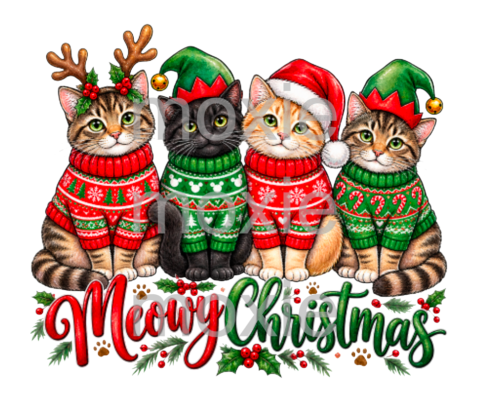 Meowy Christmas Decal &amp; Acrylic Blank Set