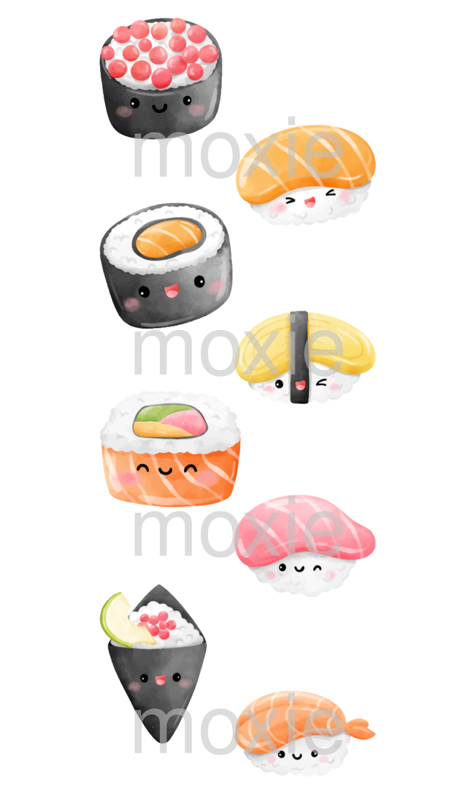 Sushi bookmark UV DTF decal
