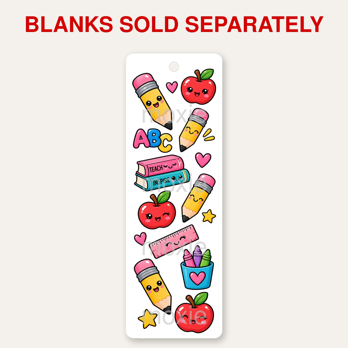 Teacher bookmark UV DTF decal shown on an acrylic bookmark blank, blanks sold separately