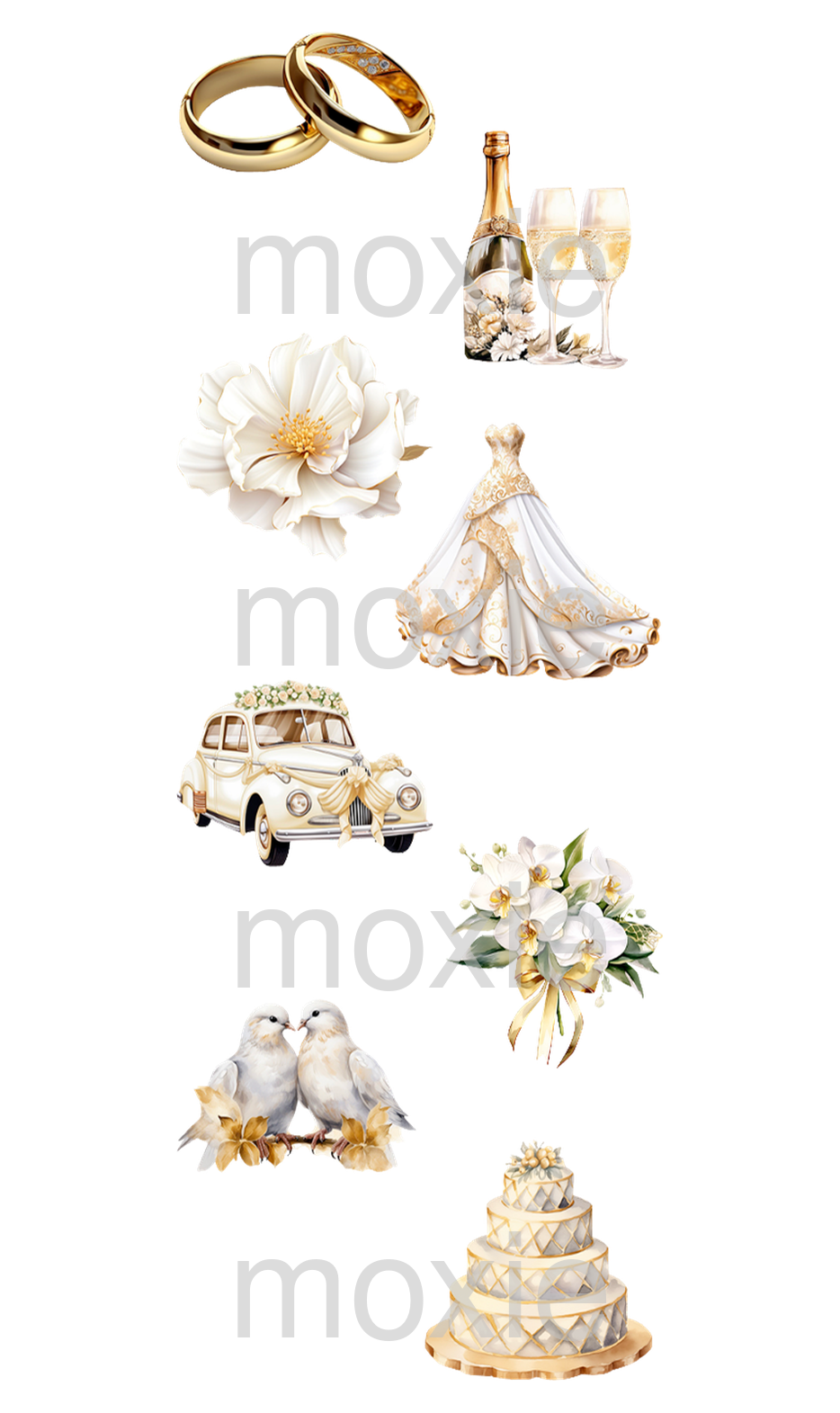 Wedding bookmark UV DTF decal