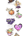 Wonderland bookmark UV DTF decal