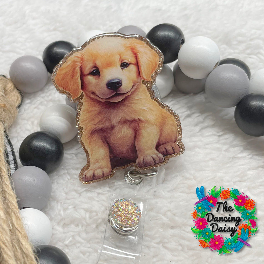 Golden Retriever Puppy Decal & Acrylic Blank COMBO