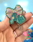 Floral Stethoscope Bow Decal & Acrylic Blank COMBO